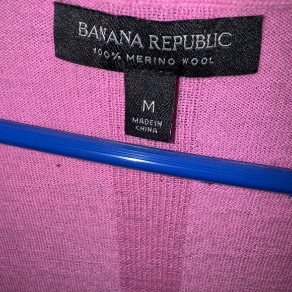 Banana Republic Sweater Womens M Medium Hot Pink 100% Merino Wool Business - Picture 4 of 5
